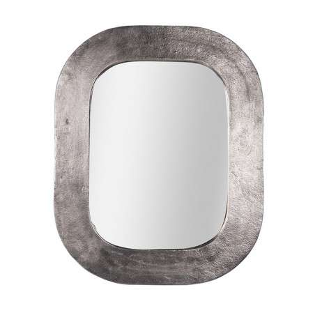 Miroir métal argent H76 cm