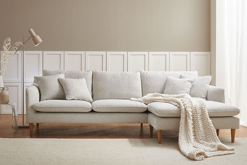 Canapé angle beige LIMA Hémisphère Sud