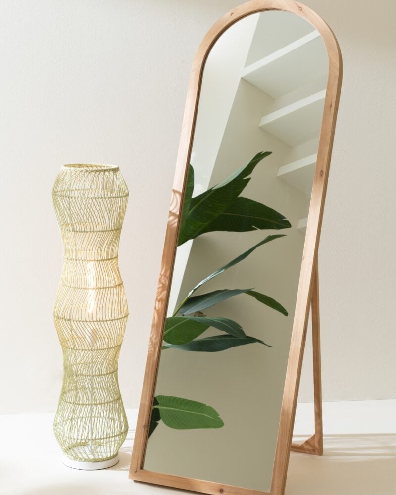 grand miroir sur pied bois hemisphere sud