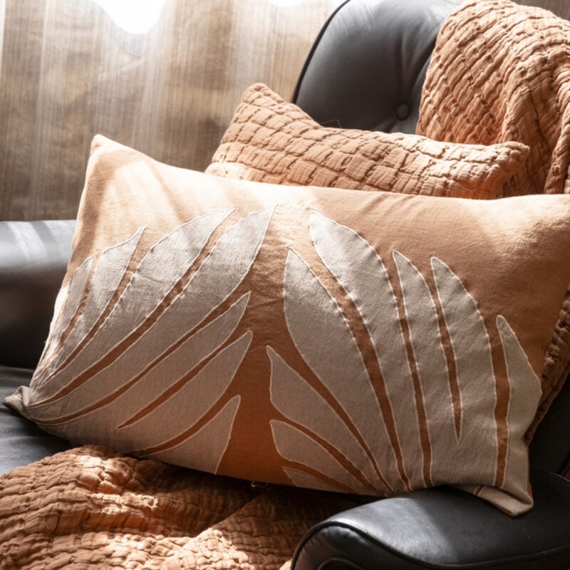 Coussin rectangulaire feuilles Hémisphère Sud