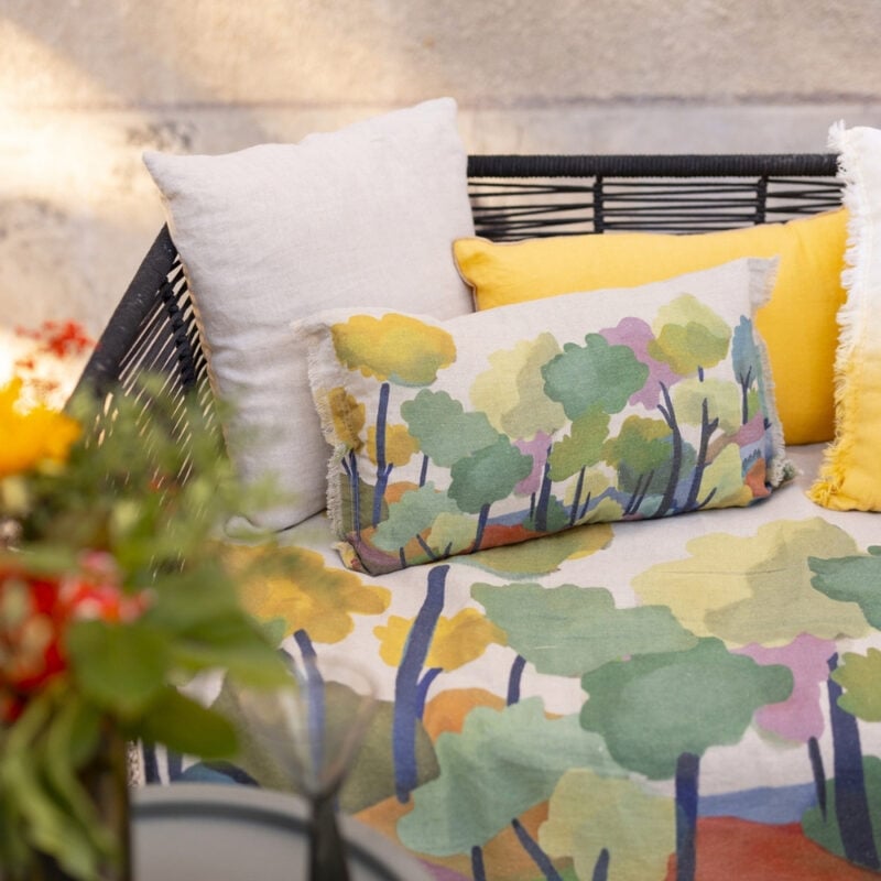 Coussin rectangulaire imprimés arbres Hémisphère Sud