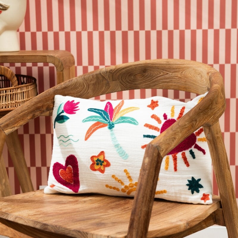 Coussin rectangulaire motifs été Hémisphère Sud