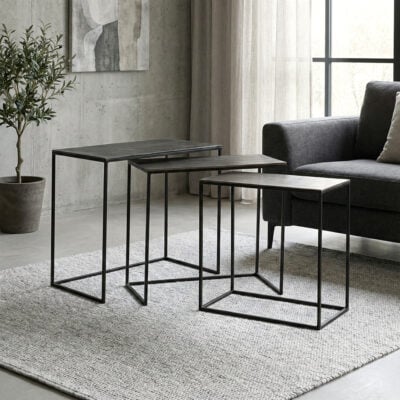 lot de 3 tables gigognes rectangulaires coloris assortis