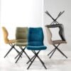 chaise en tissu et pu wellington