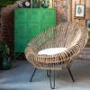 fauteuil lounge en rotin avec coussin vivi