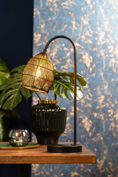 lampe de table meya noir or