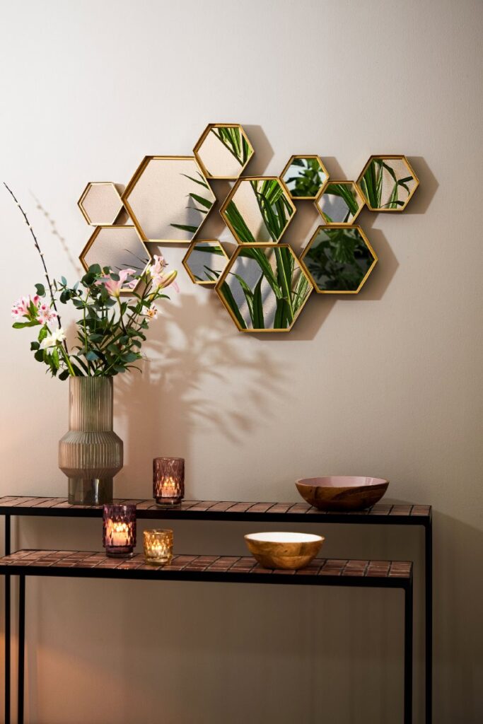 miroir hexagones or cinci hemisphere sud