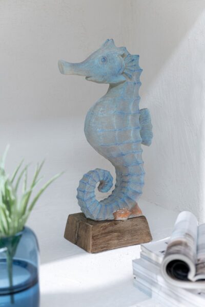 statuette hippocampe bleu hemisphere sud