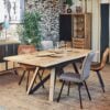 table de repas extensible pieds épingles bois métal tulsa