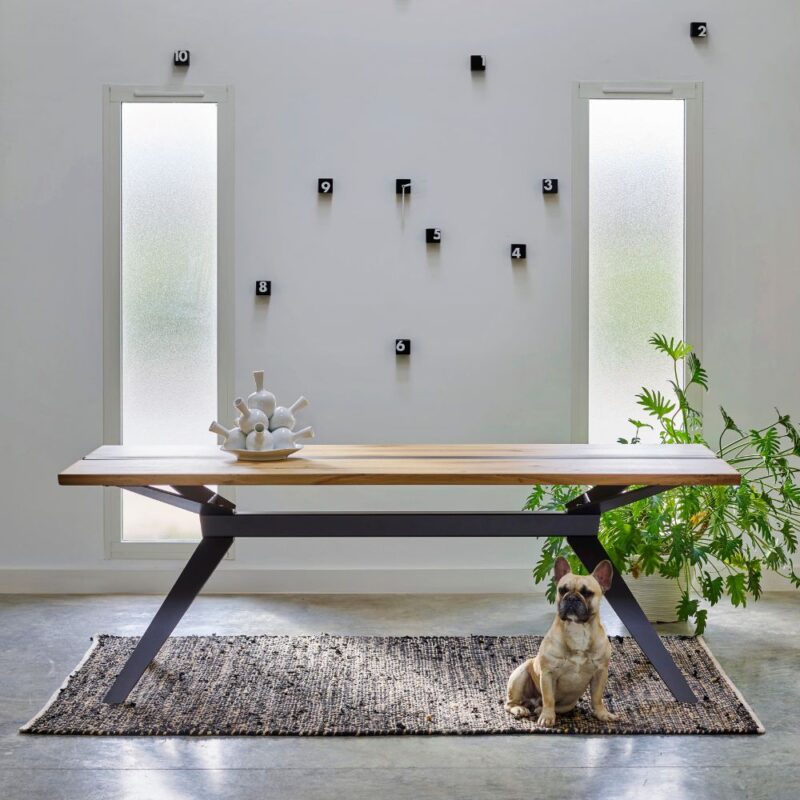 table repas rectangulaire insert béton bruyeres