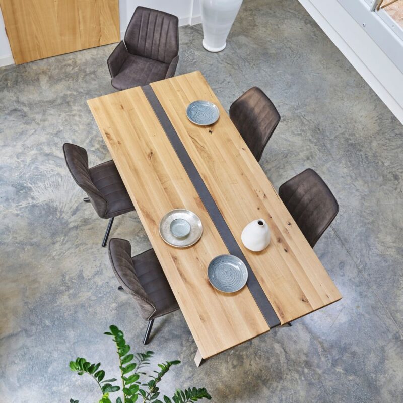 table repas rectangulaire insert béton bruyeres