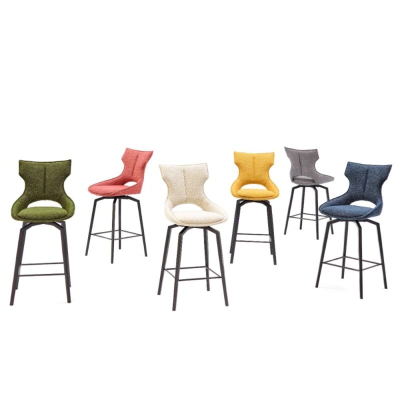 tabouret de bar pivotant avec dossier cally