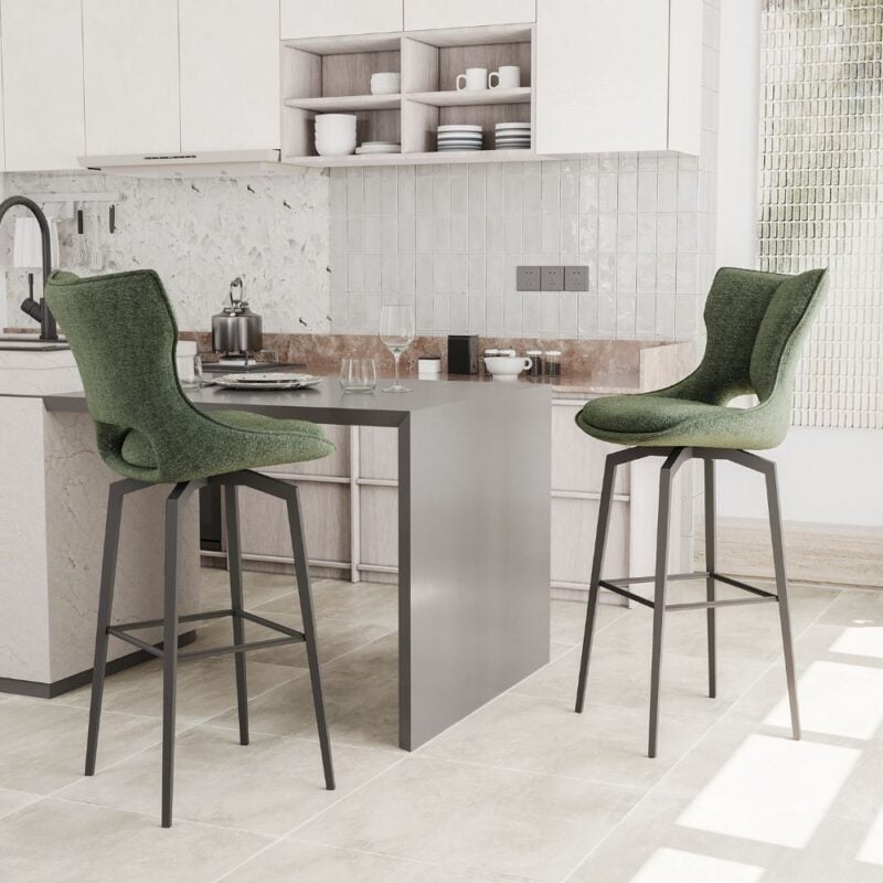 tabouret de bar pivotant avec dossier cally