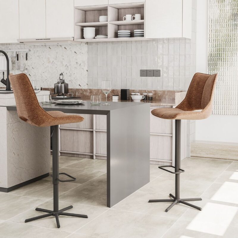 tabouret de bar pivotant hauteur réglable avec dossier galaad