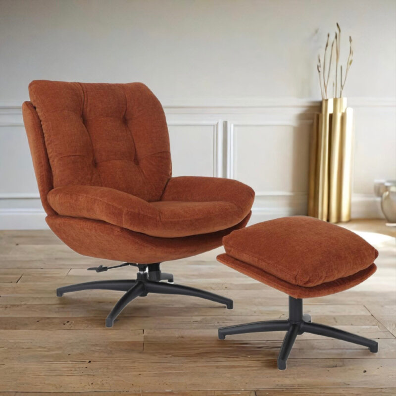 fauteuil pivotant en tissu omega