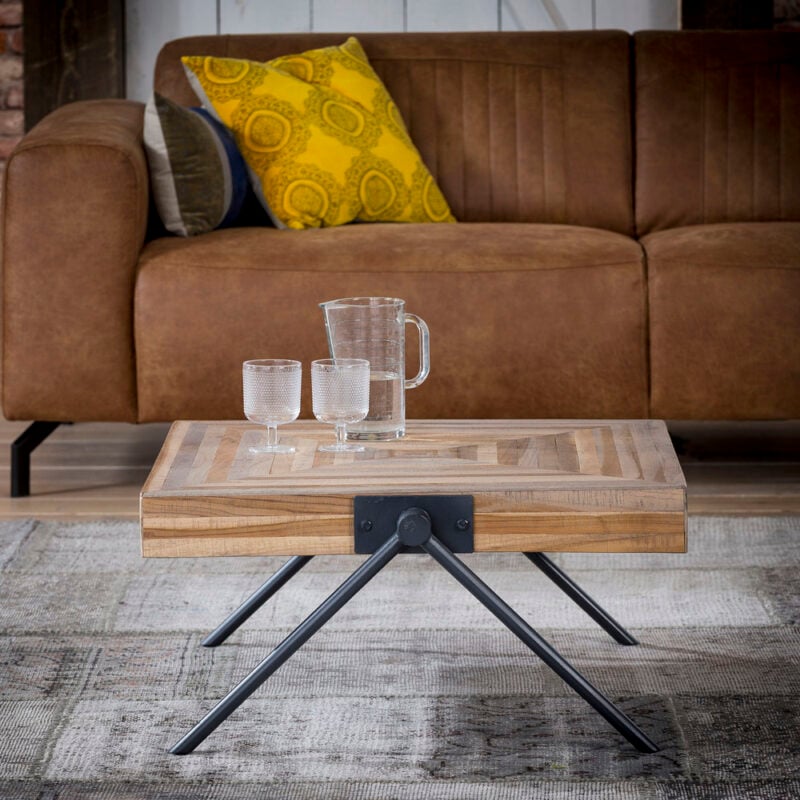 table basse carrée 70x70 teca