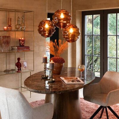 lampe suspension verre ruche hemisphere sud