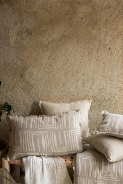 coussins naturel imprime tina hemisphere sud