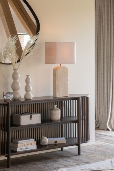lampe a poser travertin beige hemisphere sud