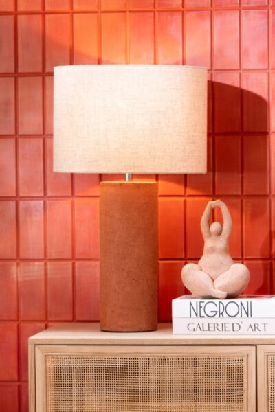 lampe de table terre cuite rouille isla hemisphere sud