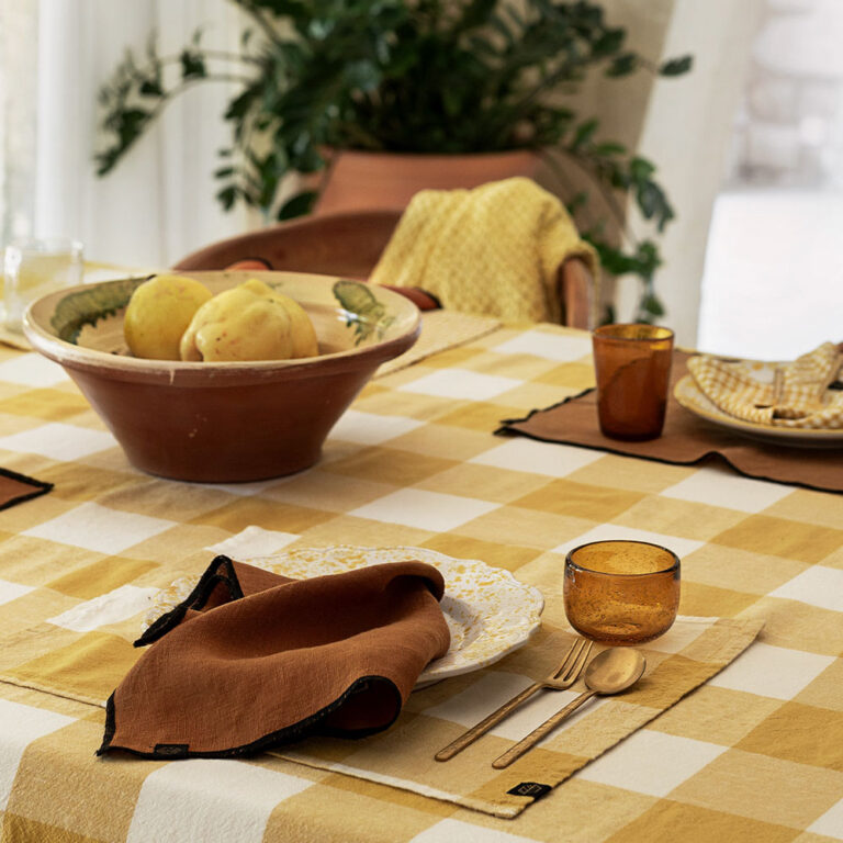 linge table palma jaune paille hemisphere sud