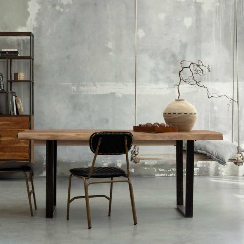 table repas bois metal elmer
