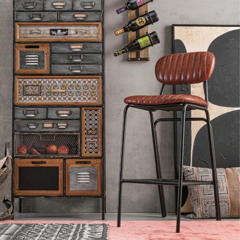 Tabouret haut vintage DEBBIE Hémisphère Sud
