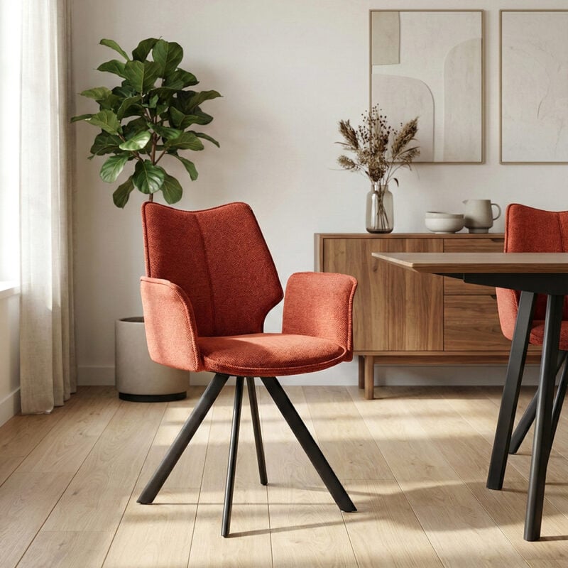 Chaise pivotante accoudoirs terracotta SANDRA Hémisphère Sud
