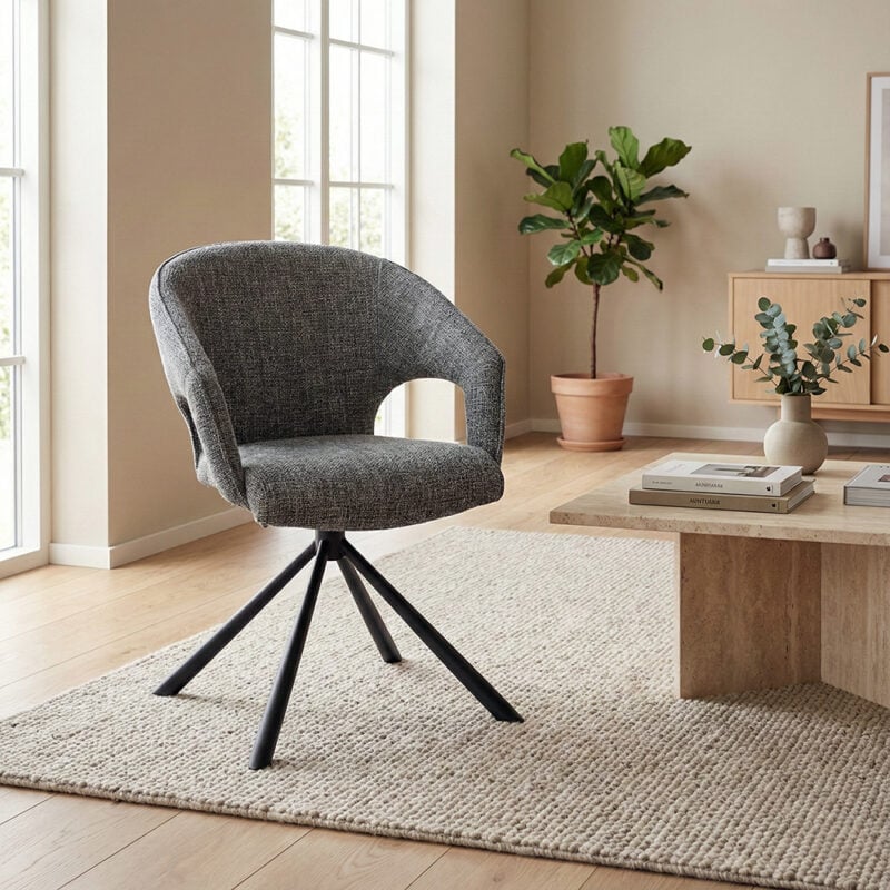 chaise pivotante anthracite eve hemisphere sud