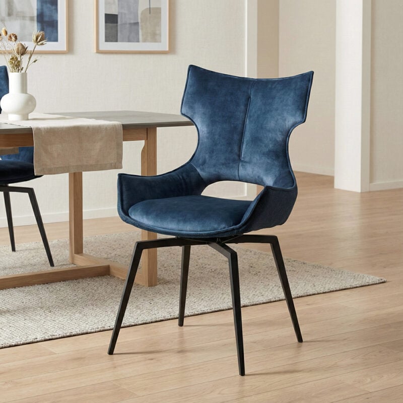 Chaise pivotante bleue CALLY Hémisphère Sud