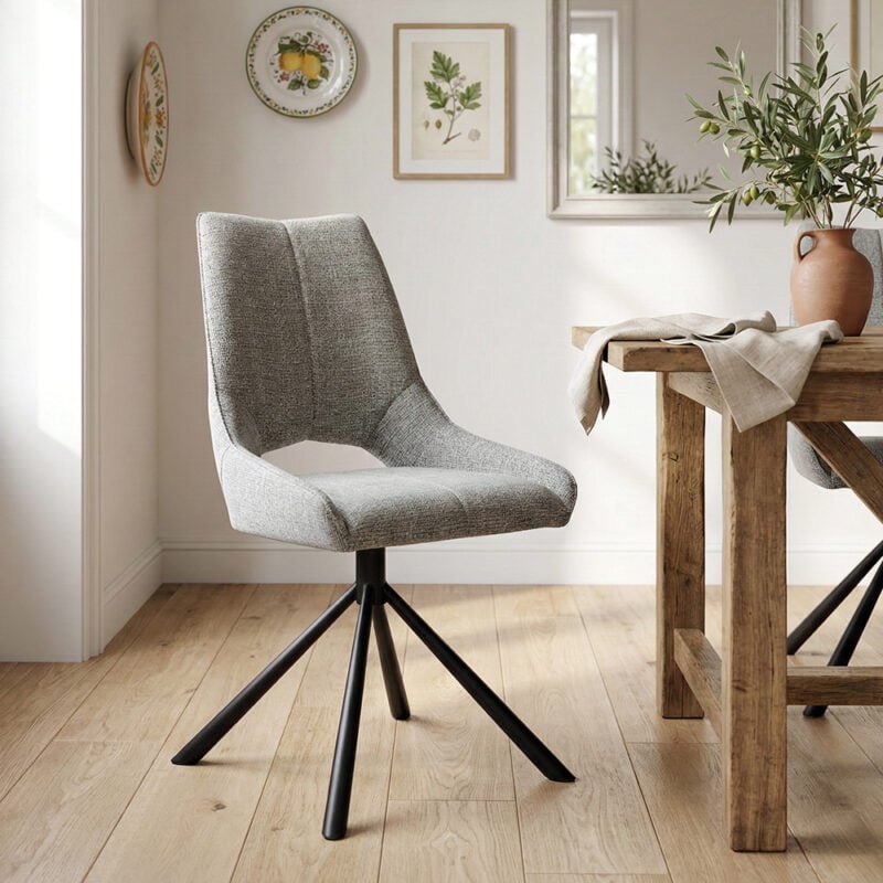 Chaise tissu gris GALAAD Hémisphère Sud